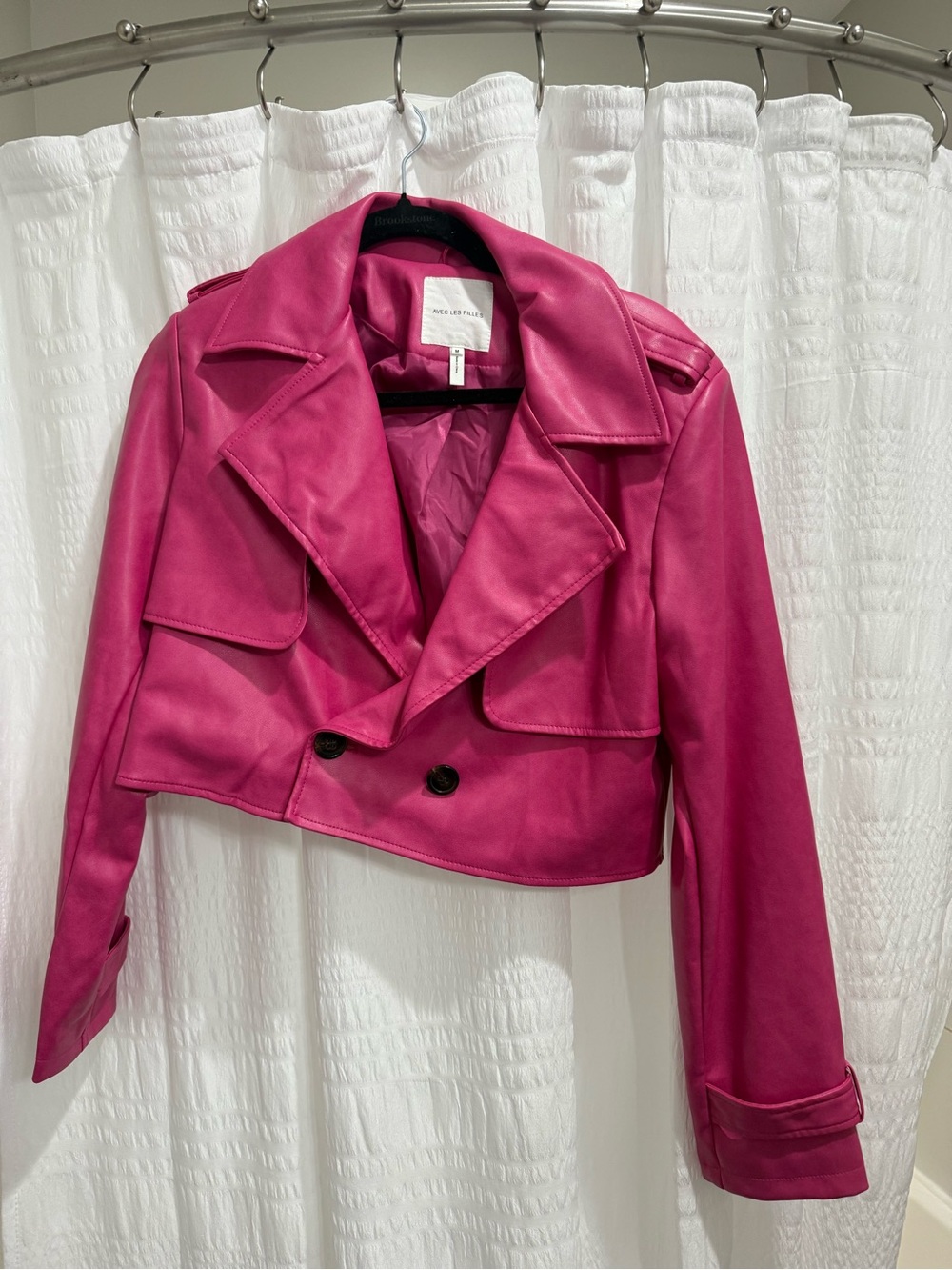 Avec les filles pink leather jacket